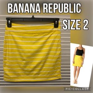 Banana Republic yellow and white skirt Size 2